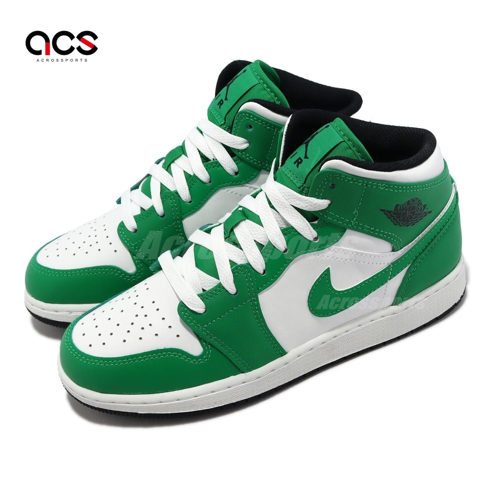 Nike Air Jordan 1 Mid GS 大童鞋女鞋綠Lucky Green AJ1 喬丹DQ8423