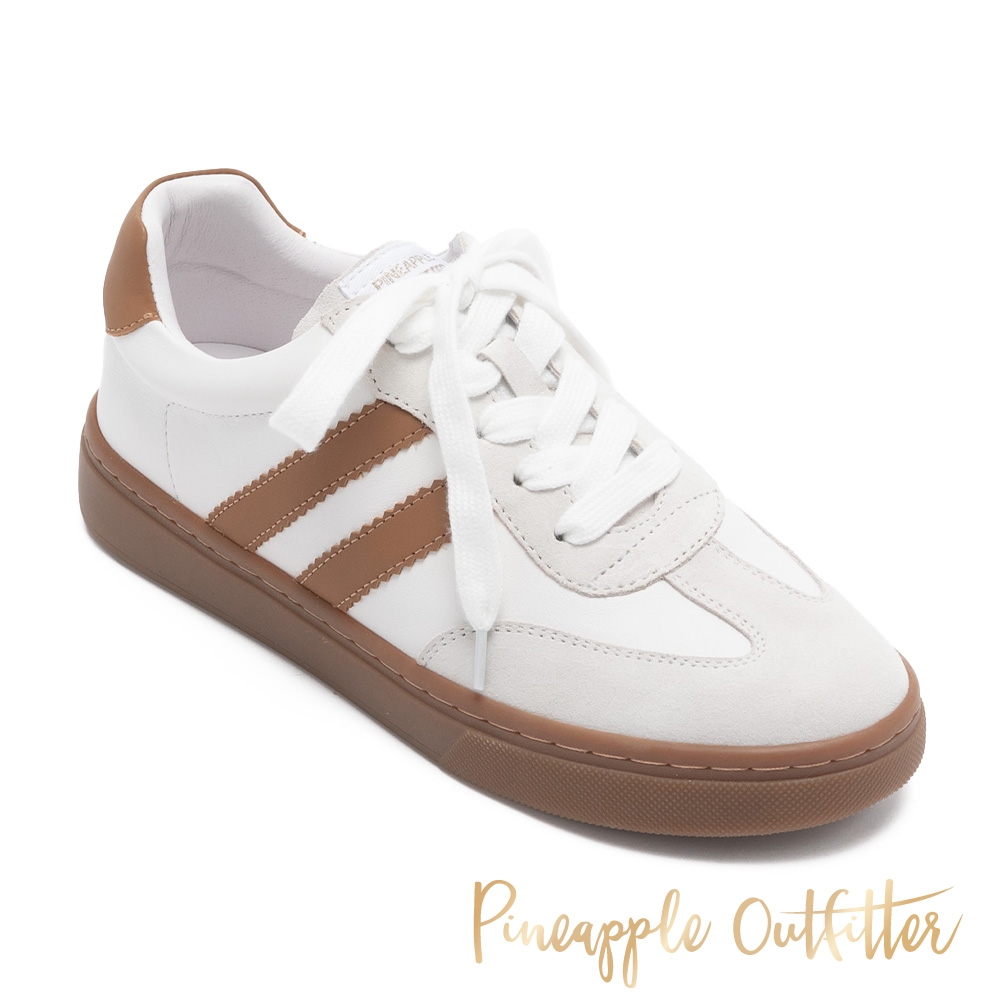 Pineapple-Outfitter-CATHAL 真皮拼接復古休閒鞋-棕色