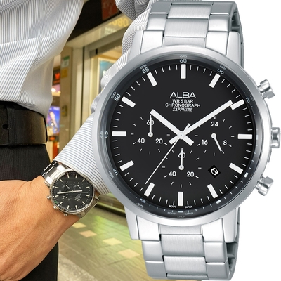 ALBA 雅柏 Prestige 率性風格計時腕錶-附錶帶套組-VD53-X296D/AT3D33X1