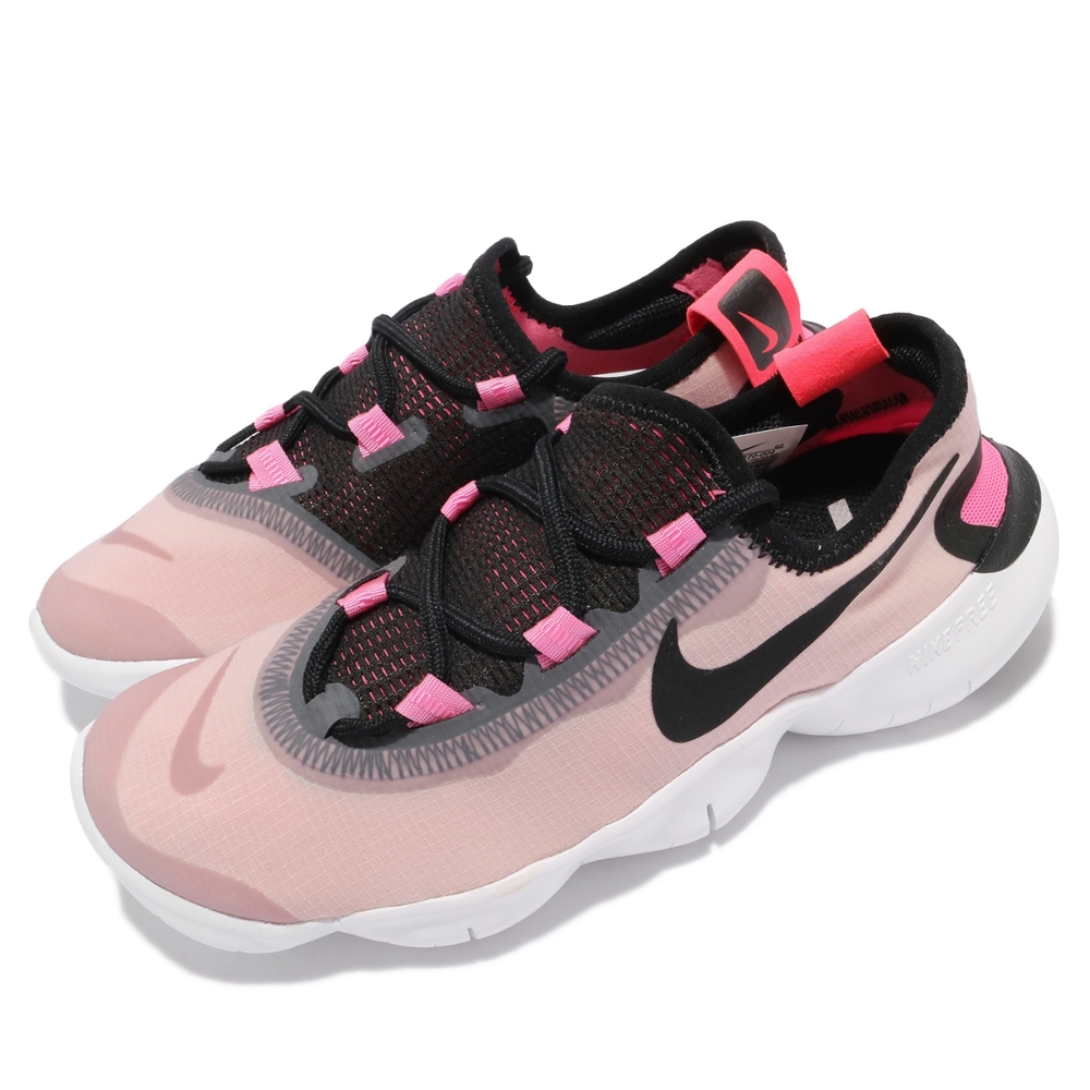 Nike 慢跑鞋 Free RN 5.0 2020 運動 女鞋 輕量 透氣 舒適 襪套 赤足 球鞋 粉 黑 CJ0270004