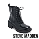 STEVE MADDEN-CANNY 皮革綁帶厚底短靴-黑色 product thumbnail 1