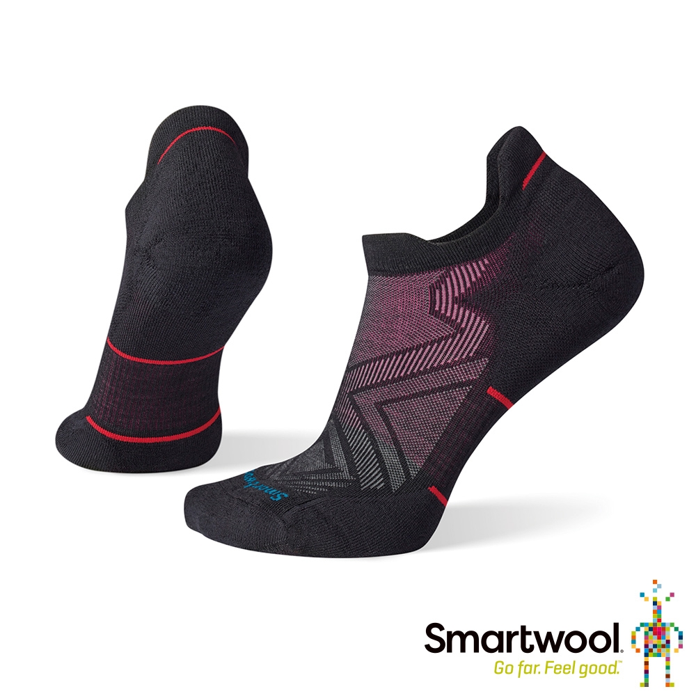 官方直營 Smartwool 女機能跑步局部輕量減震踝襪 黑色 美麗諾羊毛襪 跑襪 保暖襪 除臭襪