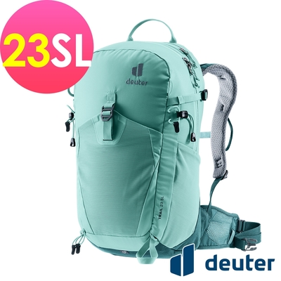 【deuter 德國】trail 23sl輕量拔熱透氣背包3440424湖綠/單日健行登山包/日常休閒旅遊包*