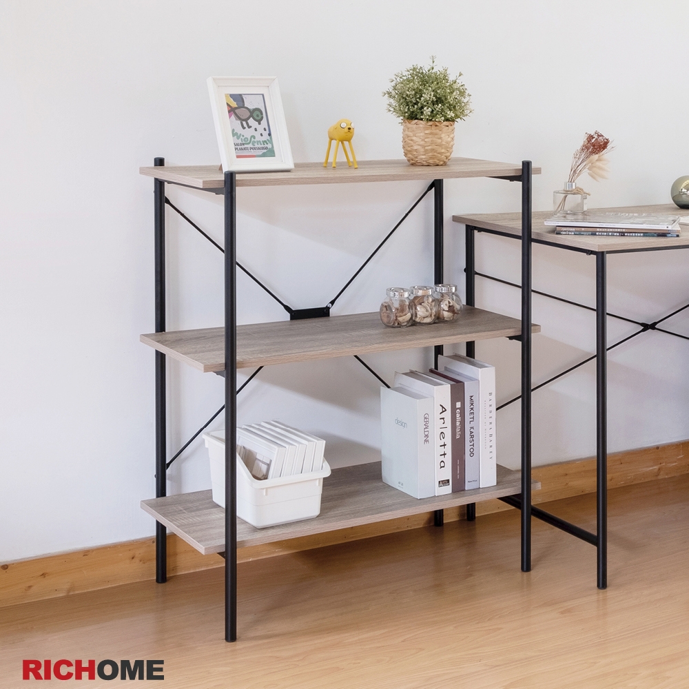 【RICHOME】北歐風E1板三層架W80 x D40 x H91 CM