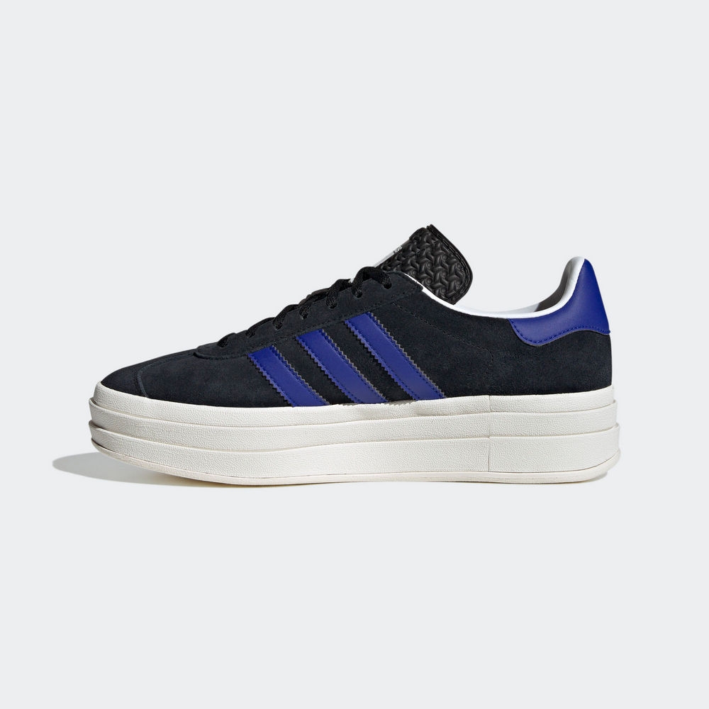 ADIDAS ORIGINALS GAZELLE BOLD W 三葉草女休閒鞋-黑藍-HQ4408 | 休閒