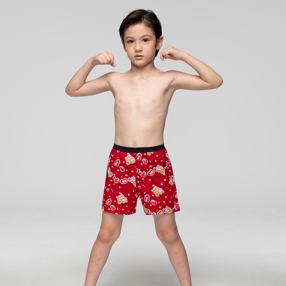 DADADO-財氣滿庭 110-130男童內褲(紅) 品牌推薦-舒適寬鬆-GC2202RS