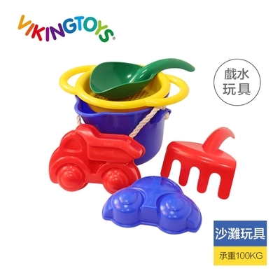 【瑞典 Viking toys】維京玩具 夏日沙灘玩沙工具5件組-可愛車車 82040