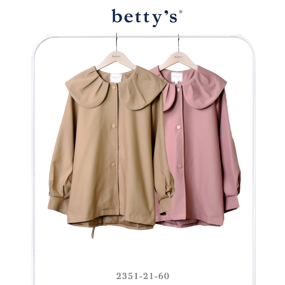 betty’s貝蒂思 壓褶大翻領腰帶外套(共二色) (卡其)