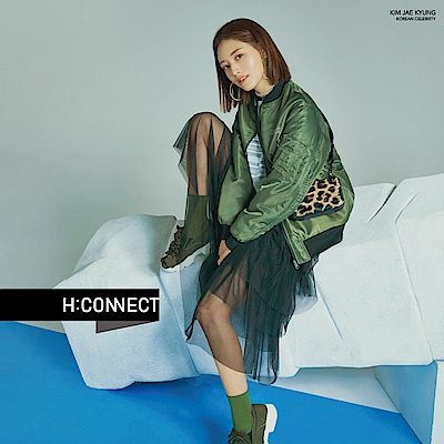 H:CONNECT 韓國品牌 女裝-鬆緊多層次紗裙-黑