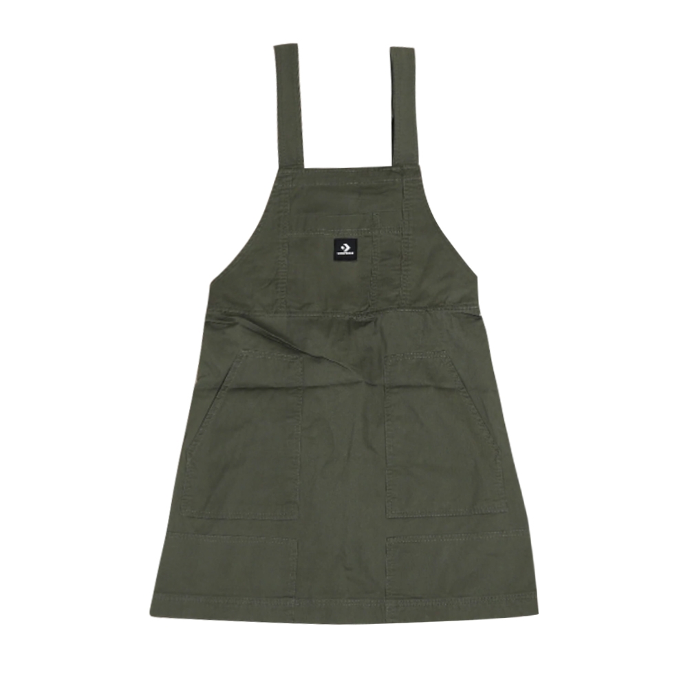 CONVERSE APRON WOVEN DRESS 吊帶裙 短裙 女 軍綠色 10023203-A01