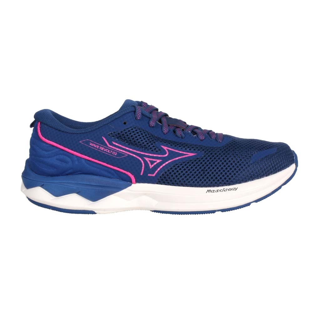 MIZUNO WAVE REVOLT 3 WIDE 女慢跑鞋-3E-美津濃 J1GD238522 丈青桃紅