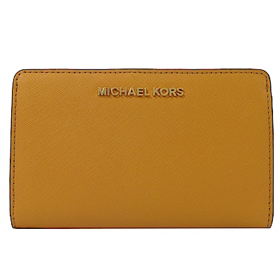 MICHAEL KORS Jet Set 金屬logo對開中夾(黃)