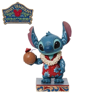 正版授權 Enesco 史迪奇 熱帶風 塑像 公仔 精品雕塑 星際寶貝 Stitch 迪士尼 Disney - 340170