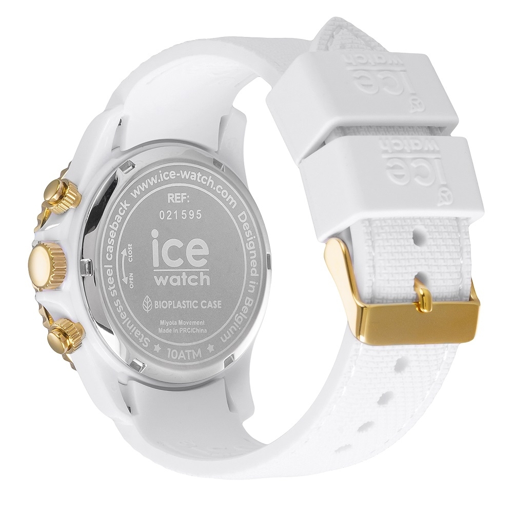 Ice Watch 三眼計時活力系列金錶面40mm CH-白色編織矽膠錶帶| 其他流行