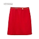 JESSICA-  紅色棉紡優雅百搭A型短裙 product thumbnail 1