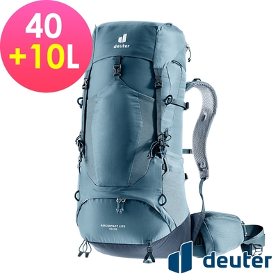 【deuter 德國】AIRCONTACT LITE 40+10L拔熱式透氣背包3340123霧藍/長途登山包/自助背包客/休閒旅遊包*