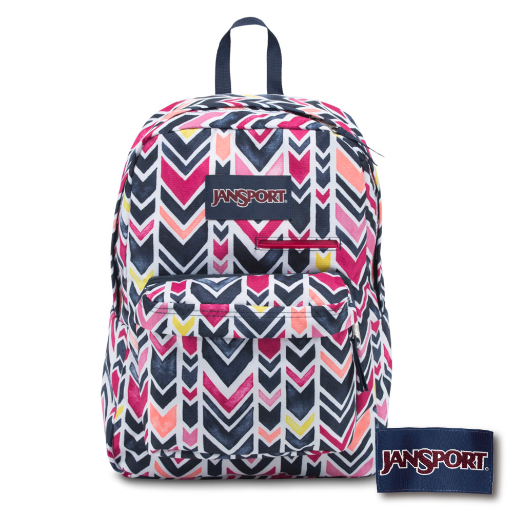 JanSport- DIGIBREAK 系列校園後背包 -經典藍/V形紋