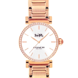 COACH Madison玫瑰金色不鏽鋼錶帶晶鑽鑲嵌女士腕錶