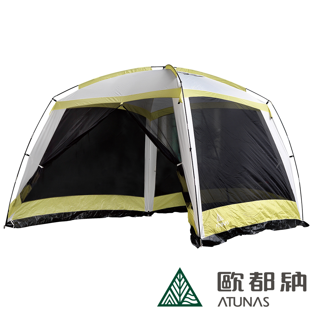 【ATUNAS 歐都納】餐廳紗網帳(戶外露營/野炊A-TENT1501 淺綠/灰白)