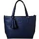 TORY BURCH THEA ZIP TOTE 縫線LOGO荔枝紋牛皮斜背肩背包-海軍藍 product thumbnail 1