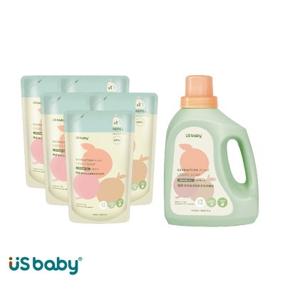 US baby 優生 植淨酵素洗衣液體皂-1罐+5補