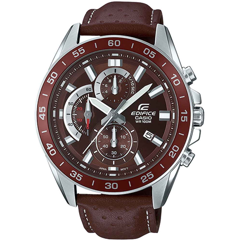 CASIO EDIFICE 帥氣酷勁計時腕錶(EFV-550L-5A)咖啡/47mm