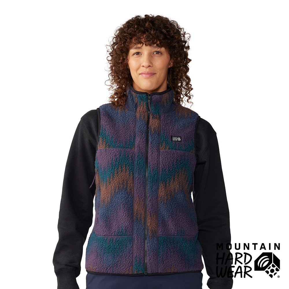 【Mountain Hardwear】HiCamp Fleece Printed Vest W 舒適刷毛保暖立領背心 女款 藍紫鋸齒 #2075321