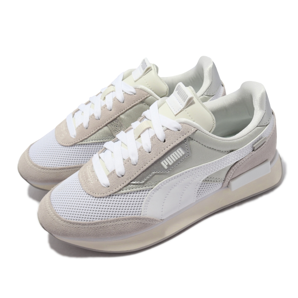 Puma 休閒鞋 Future Rider Chrome 女鞋 海外限定 異材質拼接 緩震 百搭 耐磨 灰 白 375081-01