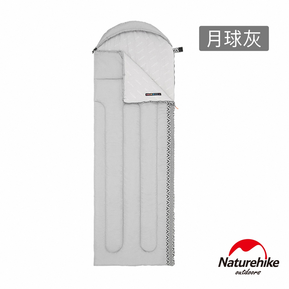 Naturehike L250圖騰可機洗帶帽睡袋 月球灰 MSD07-急