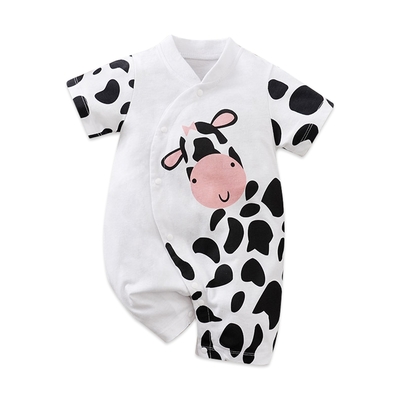 colorland棉質短袖包屁衣 寶寶連身衣 奶牛款嬰兒服