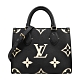 Louis Vuitton CABAS ONTHEGO PM 牛皮壓花手提肩背包(黑色/米白色) product thumbnail 1