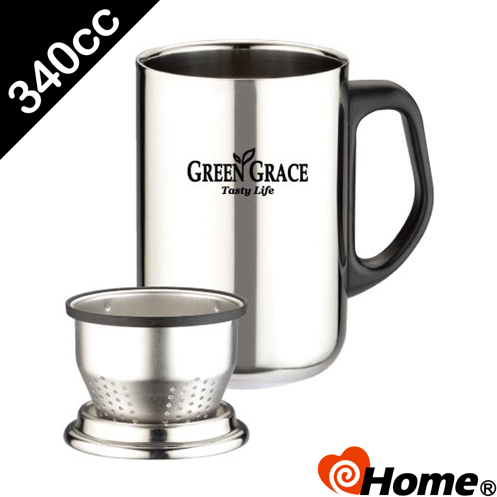 i-home 不鏽鋼保溫杯 雙層隔熱-濾茶網(340ml)