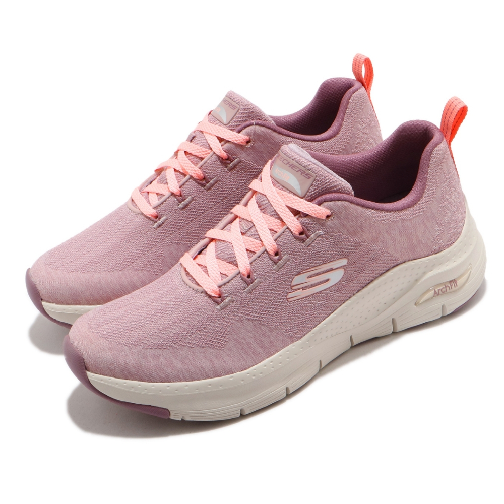 Skechers 休閒鞋 Arch Fit Comfy Wave 女鞋 專利鞋墊 足部舒壓平衡 回彈 避震 粉 米 149414MVE