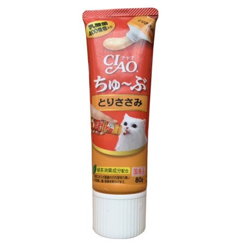 日本CIAO 啾嚕乳酸菌肉泥膏 雞肉 80g (2條組)