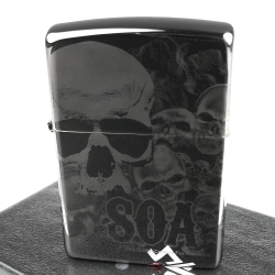 ZIPPO 美系~Sons Of Anarchy-混亂之子骷髏-4面連續雷射雕刻打火機