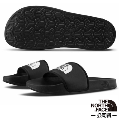 【The North Face】男新款 BASE CAMP SLIDE III 輕量便利LOGO拖鞋.海灘鞋.沙灘鞋_4T2R-KY4 黑/白