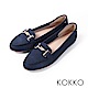 KOKKO - 簡約舒適真皮金屬釦莫卡辛休閒鞋-靜謐藍 product thumbnail 1