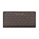 MICHAEL KORS JET SET Slim金字LOGO PVC 9卡扣式長夾(大/深咖啡) product thumbnail 1