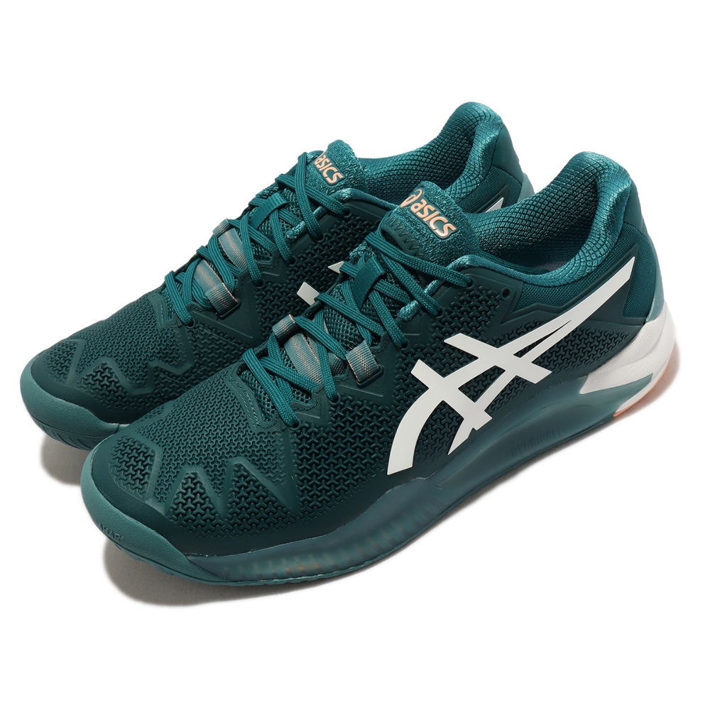 Asics 網球鞋 GEL-Resolution 8 男鞋 寶石綠 白 緩震 底線跑動 亞瑟膠 亞瑟士 1041A079300