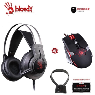 【A4 bloody】 G437炫光電競遊戲耳機-送收納架/電競鼠/激活卡