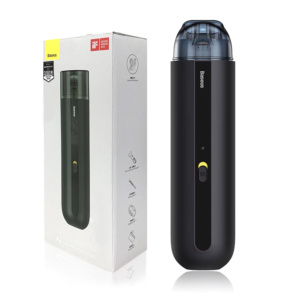 Baseus 無線手持充電吸塵器 吸塵+吹氣兩用刷頭 附收納袋(青空黑) 台灣公司貨