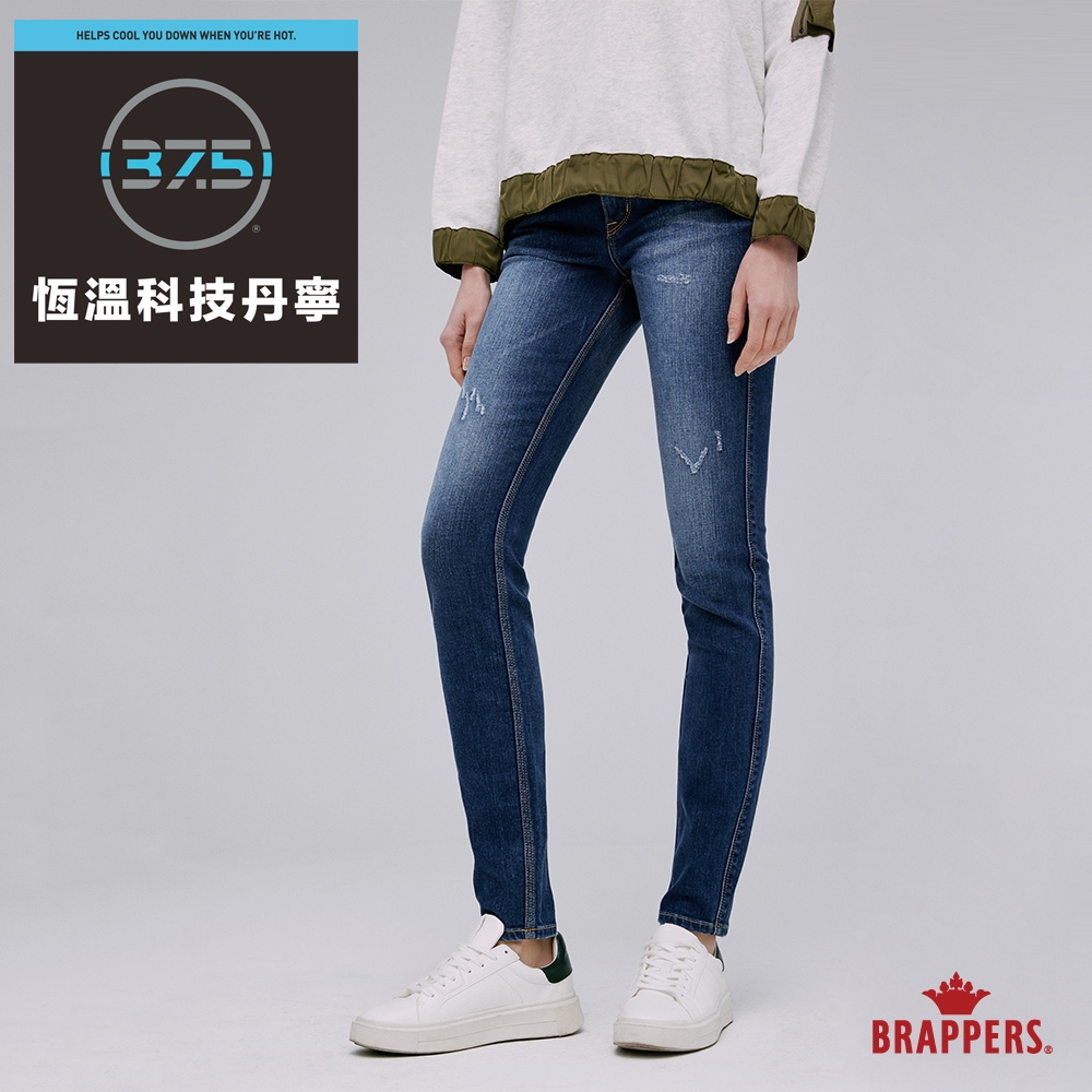 BRAPPERS 女款 新美腳 ROYAL系列-中腰彈性窄管褲-深藍