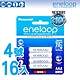 【Panasonic】 國際牌 eneloop 低自放 鎳氫充電電池 4號16入 800mAh(可重複充電達2100次 不斷電) product thumbnail 1