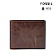 FOSSIL Derrick 真皮RFID 皮夾-深棕色 ML3687201 (禮盒組附鐵盒) product thumbnail 1