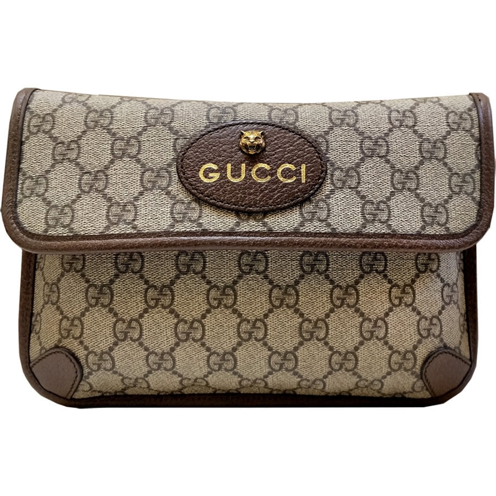 Gucci Gg Supreme Belt Bag 虎頭斜背 腰包 棕色 腰包 Yahoo奇摩購物中心