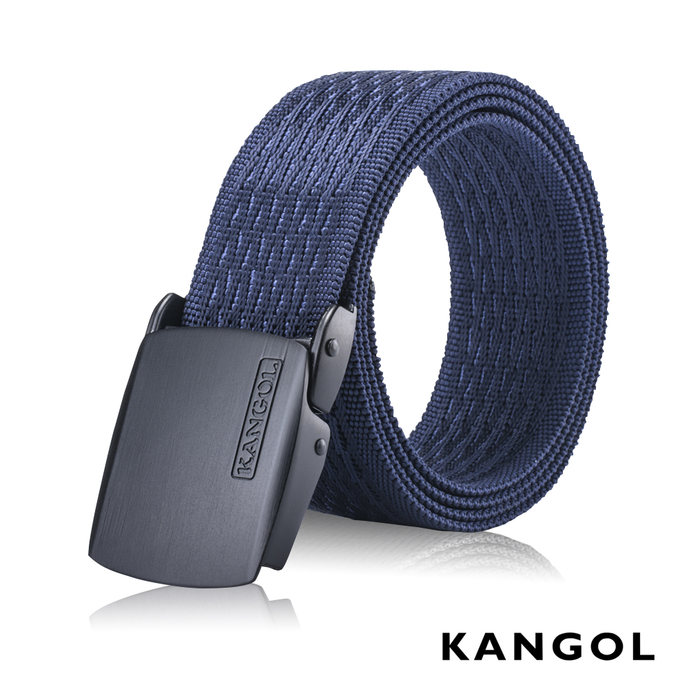 KANGOL EVOLUTION系列 英式潮流休閒自動釦皮帶-藍色豎紋 KG1181