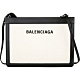 BALENCIAGA Navy POCHETTE 字母帆布小牛皮手拿/斜背包(米白) product thumbnail 1