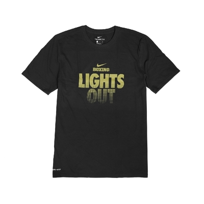 Nike T恤 Boxing Lights Out T 男款 運動休閒 吸濕排汗 DRI-FIT 圓領 黑 金 561416010BXL7