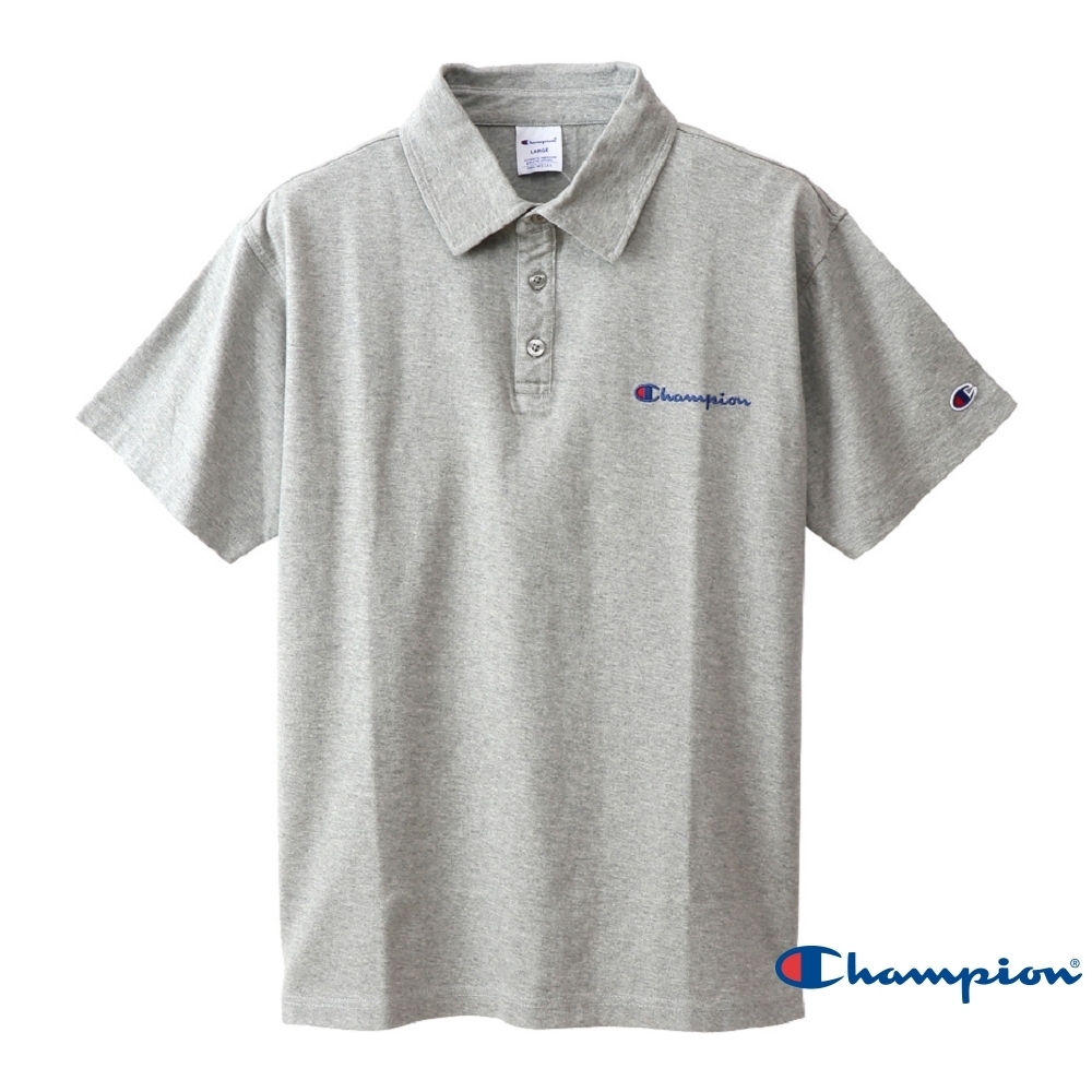 Champion Basic 草寫刺繡Polo衫 灰色