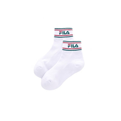 FILA 基本款半毛巾短襪-紅/綠/白 SCY-1005-RD